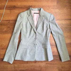 Elise Tahari blazer grey with pink stitching
